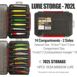 LUREHOLIC Lure Box FishingTackle Storage Hard Lure Soft Worm Tungsten Weight Jig Head Hooks Storage PVC Boxes