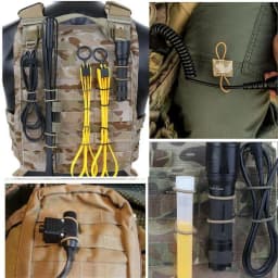 2pcs Tactical Molle System Backpack Buckle PTT Fixed Strap Elastic Molle Ribbon for Antenna Stick Pipe hunting vest accessories