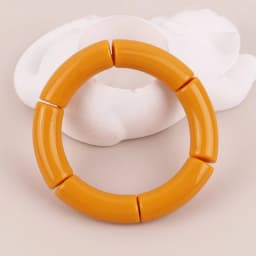 FishSheep Trendy Colorful Acrylic Bamboo Bracelets For Women Bohemian Stretched Tube Beads Cuff Bracelets Bangles 2024 Jewelry