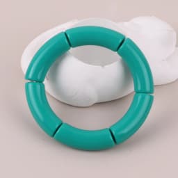 FishSheep Trendy Colorful Acrylic Bamboo Bracelets For Women Bohemian Stretched Tube Beads Cuff Bracelets Bangles 2024 Jewelry