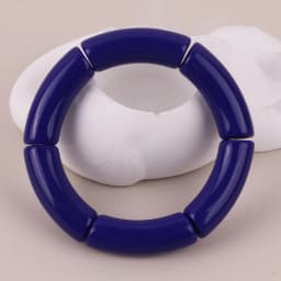 FishSheep Trendy Colorful Acrylic Bamboo Bracelets For Women Bohemian Stretched Tube Beads Cuff Bracelets Bangles 2024 Jewelry