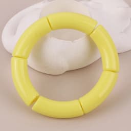 FishSheep Trendy Colorful Acrylic Bamboo Bracelets For Women Bohemian Stretched Tube Beads Cuff Bracelets Bangles 2024 Jewelry
