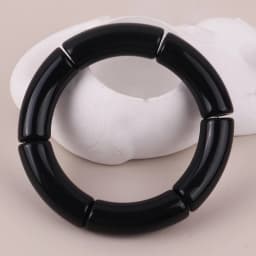 FishSheep Trendy Colorful Acrylic Bamboo Bracelets For Women Bohemian Stretched Tube Beads Cuff Bracelets Bangles 2024 Jewelry