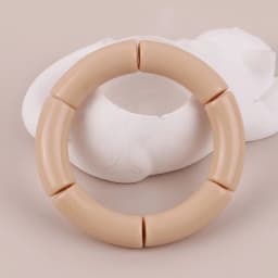 FishSheep Trendy Colorful Acrylic Bamboo Bracelets For Women Bohemian Stretched Tube Beads Cuff Bracelets Bangles 2024 Jewelry
