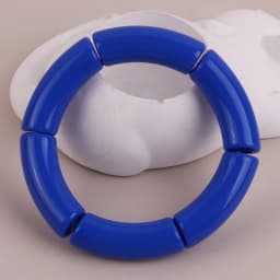 FishSheep Trendy Colorful Acrylic Bamboo Bracelets For Women Bohemian Stretched Tube Beads Cuff Bracelets Bangles 2024 Jewelry