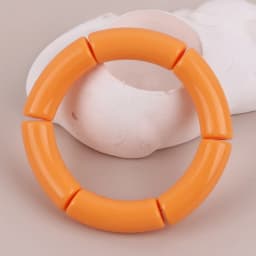FishSheep Trendy Colorful Acrylic Bamboo Bracelets For Women Bohemian Stretched Tube Beads Cuff Bracelets Bangles 2024 Jewelry