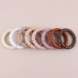 FishSheep Trendy Colorful Acrylic Bamboo Bracelets For Women Bohemian Stretched Tube Beads Cuff Bracelets Bangles 2024 Jewelry