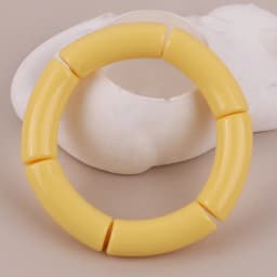 FishSheep Trendy Colorful Acrylic Bamboo Bracelets For Women Bohemian Stretched Tube Beads Cuff Bracelets Bangles 2024 Jewelry