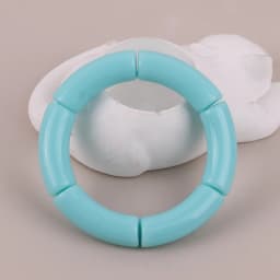 FishSheep Trendy Colorful Acrylic Bamboo Bracelets For Women Bohemian Stretched Tube Beads Cuff Bracelets Bangles 2024 Jewelry