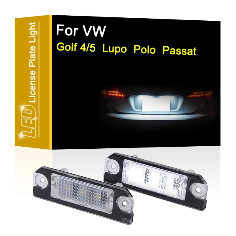 12V LED Number Plate Lamp For VW Golf 4 91-05 Golf 5 03-08 Lupo 98-05 Polo 01-09 Passat 05-10 White License Plate Light Assembly