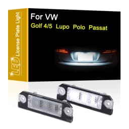 12V LED Number Plate Lamp For VW Golf 4 91-05 Golf 5 03-08 Lupo 98-05 Polo 01-09 Passat 05-10 White License Plate Light Assembly