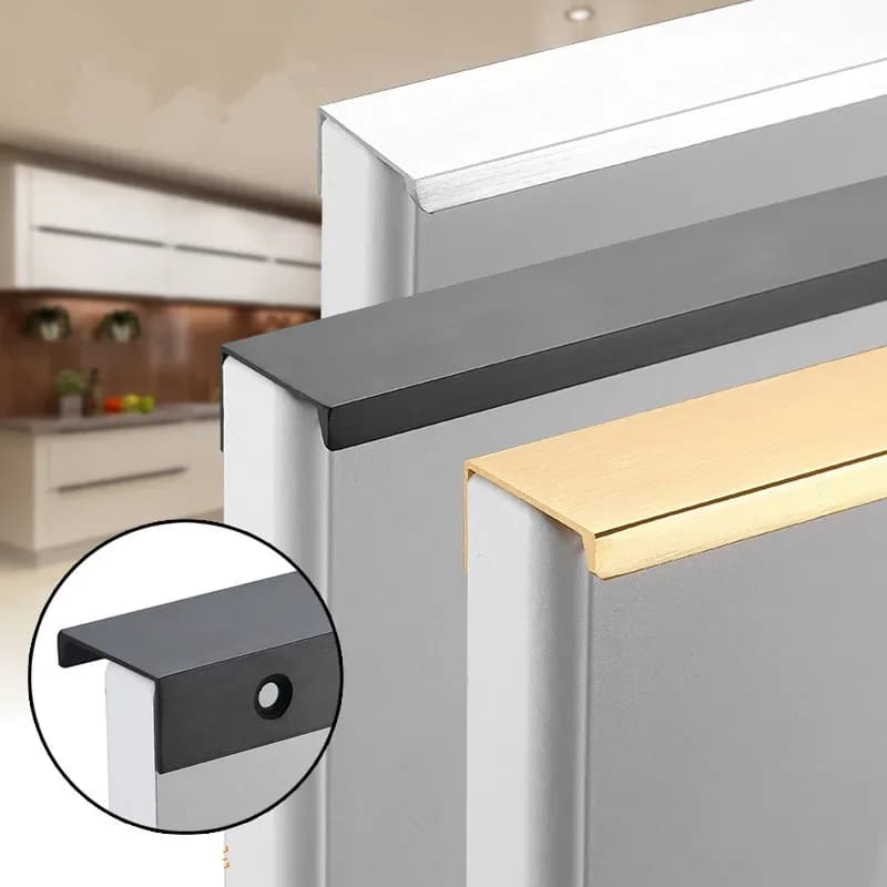 Cabinet Pulls Drawer Knobs Black Silver Orange Gold Hidden Handles Stainless Steel Kitchen Cupboard Furniture Hardware