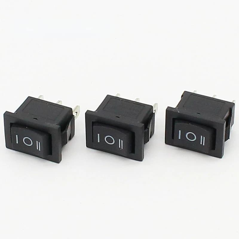 3 position rocker switch 3 pins on off on snap switch 5pcs