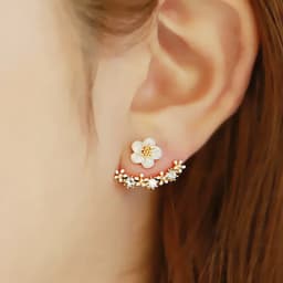 Luxury Crystal Flower Drop Dangle Earrings for Women Fashion Statement Wedding Ear Jewelry Accessory Pearl Party Wholesale