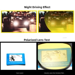 VIVIBEE Classic Night Vision Glasses Men Square Polarized Lenses UV400 Yellow Sunglasses for Women 2026 Driving Goggles