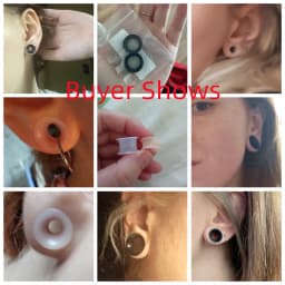 2pcs 3-25mm Silicone Ear Tunnels and Plug Jewelry Black White Ear Gauges Expander Women Hollow Earring Piercing Body Jewelry