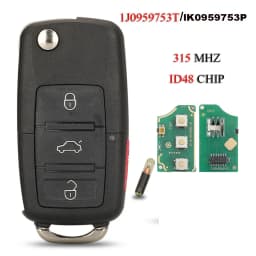 jingyuqin Remote Car key Fob For VW Beetle Golf Jetta GTI Passat Key FOB Transmitter Control 1J0959753T/lK0959753P 315Mhz ID48