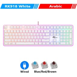 RK ROYAL KLUDGE RK918 Wired Mechanical Keyboard 108 Keys 100% RGB Backlit Gaming Keyboard with Large LED Sorrounding Side Lamp