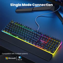RK ROYAL KLUDGE RK918 Wired Mechanical Keyboard 108 Keys 100% RGB Backlit Gaming Keyboard with Large LED Sorrounding Side Lamp