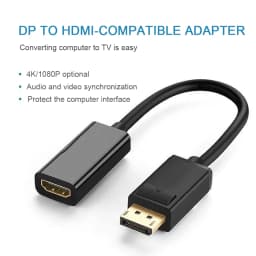 HD 4K DisplayPort to HDMI-compatible Adapter Cable Converter Male DP to Female HDMI-Compatible Video Audio For TV PC Projector