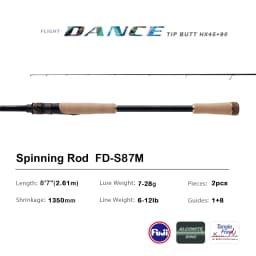 PURELURE DANCE S822H ML H Spinning Rod For Bass High Carbon Long Throwing Fishing Rod In FUJI Accessories, Plus Spinning Reel