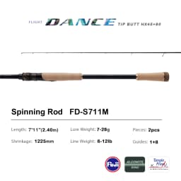 PURELURE DANCE S822H ML H Spinning Rod For Bass High Carbon Long Throwing Fishing Rod In FUJI Accessories, Plus Spinning Reel