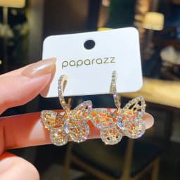 2022 New Butterfly Zircon Earrings women's Korean jewelry literary style earrings net red temperament simple new earrings