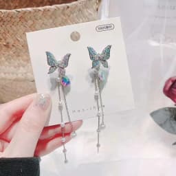 2022 New Butterfly Zircon Earrings women's Korean jewelry literary style earrings net red temperament simple new earrings