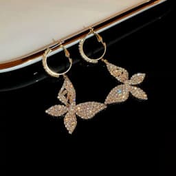 2022 New Butterfly Zircon Earrings women's Korean jewelry literary style earrings net red temperament simple new earrings