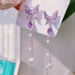 2022 New Butterfly Zircon Earrings women's Korean jewelry literary style earrings net red temperament simple new earrings