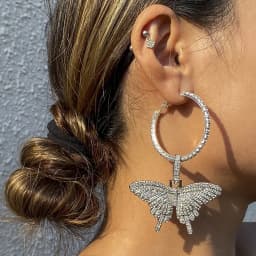 2022 New Butterfly Zircon Earrings women's Korean jewelry literary style earrings net red temperament simple new earrings
