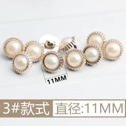 New Arrival Rhinestone Pearl Plastic Buttons For Shirt Clothes Coat Cardigan Sweater 10PCS/Lot 10MM/11MM KD912