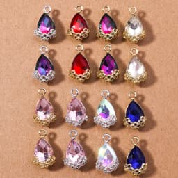 10pcs Elegant Shinning Crystal Waterdrop Charms for Jewelry Making Women Cute Drop Earrings Pendants Necklaces DIY Crafts Supply