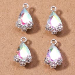 10pcs Elegant Shinning Crystal Waterdrop Charms for Jewelry Making Women Cute Drop Earrings Pendants Necklaces DIY Crafts Supply