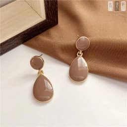 Vintage Red Green Enamel Water Drop Earrings For Women Piercing Ear Jewelry Korean Female Hanging Earring Lovely kolczyki Gift