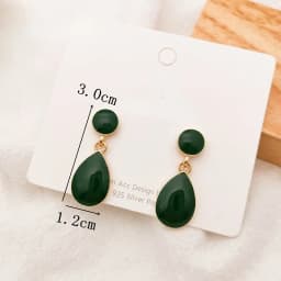 Vintage Red Green Enamel Water Drop Earrings For Women Piercing Ear Jewelry Korean Female Hanging Earring Lovely kolczyki Gift