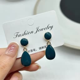 Vintage Red Green Enamel Water Drop Earrings For Women Piercing Ear Jewelry Korean Female Hanging Earring Lovely kolczyki Gift