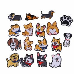 Corgi / Dachshund / Husky Embroidery Patches For Clothing Cute Dog Animal Iron-On Patches On Clothes