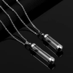 New Glaze Vial Necklace Openable Water Drop Heart Shape Perfume Bottle Pendant Steel Chain Necklace Oil Diffuser Vial Jewelry