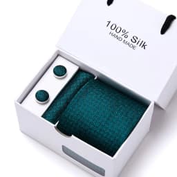 Brand 100% Silk Ties Gift box Office Men Classic Party Wedding striped 7.5cm Silk Wedding Floral Tie Necktie Handkerchief Set
