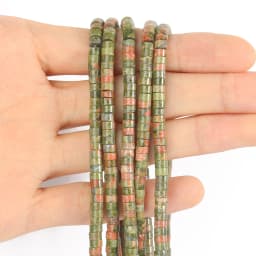 Natural Sea Sediment Turquoises Imperial Jaspers Snakeskin Stone Cylinder Flat Spacer Bead For Jewelry Making DIY Accessories