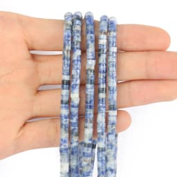 Natural Sea Sediment Turquoises Imperial Jaspers Snakeskin Stone Cylinder Flat Spacer Bead For Jewelry Making DIY Accessories