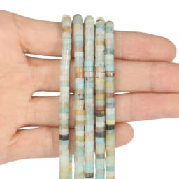 Natural Sea Sediment Turquoises Imperial Jaspers Snakeskin Stone Cylinder Flat Spacer Bead For Jewelry Making DIY Accessories