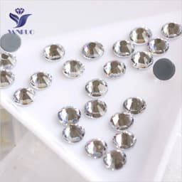 YANRUO 2058 Top Hotfix Crystals Flatback DIY Handicraft Glitter Strass Glass Adhesive Rhinestones Iron On Stones