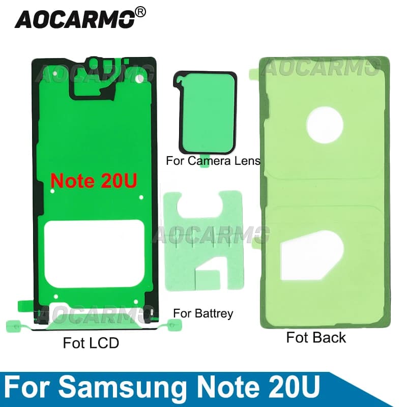 Aocarmo For Samsung Galaxy Note 20 Ultra Full Set Adhesive LCD Screen Tape Back Cover Frame Camera Lens Sticker