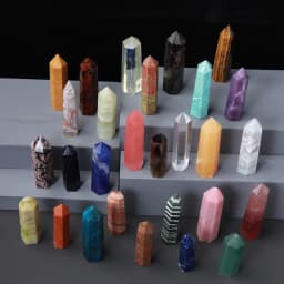 1pc Natural Quartz Point Rose Quartz Wand Healing Stone Amethyst Hexagonal Prism Energy Ore Pyramid Home Decoration
