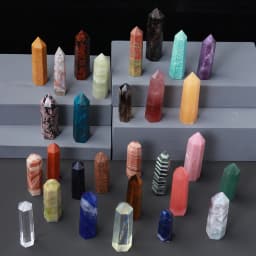 1pc Natural Quartz Point Rose Quartz Wand Healing Stone Amethyst Hexagonal Prism Energy Ore Pyramid Home Decoration