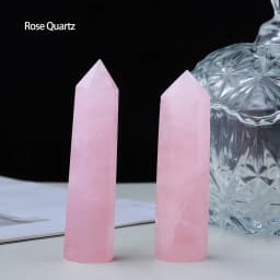 1pc Natural Quartz Point Rose Quartz Wand Healing Stone Amethyst Hexagonal Prism Energy Ore Pyramid Home Decoration