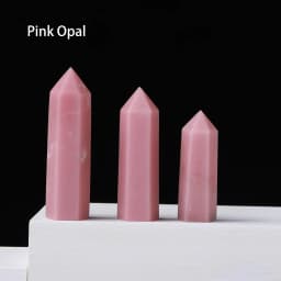 1pc Natural Quartz Point Rose Quartz Wand Healing Stone Amethyst Hexagonal Prism Energy Ore Pyramid Home Decoration