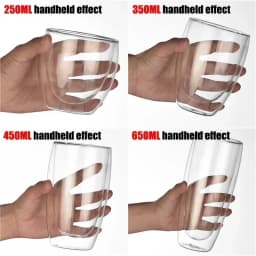2-6pcs Double-layer Wall Transparent Cup Coffee Milk Drink Mug High Borosilicate Glass Drinkware Heat Resistant Household Office